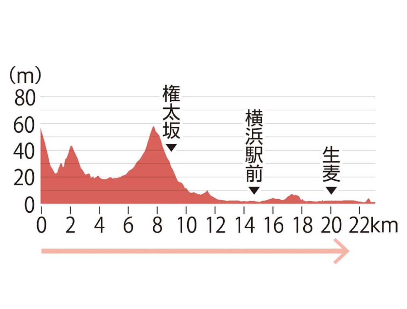 復路9区高低差の図表